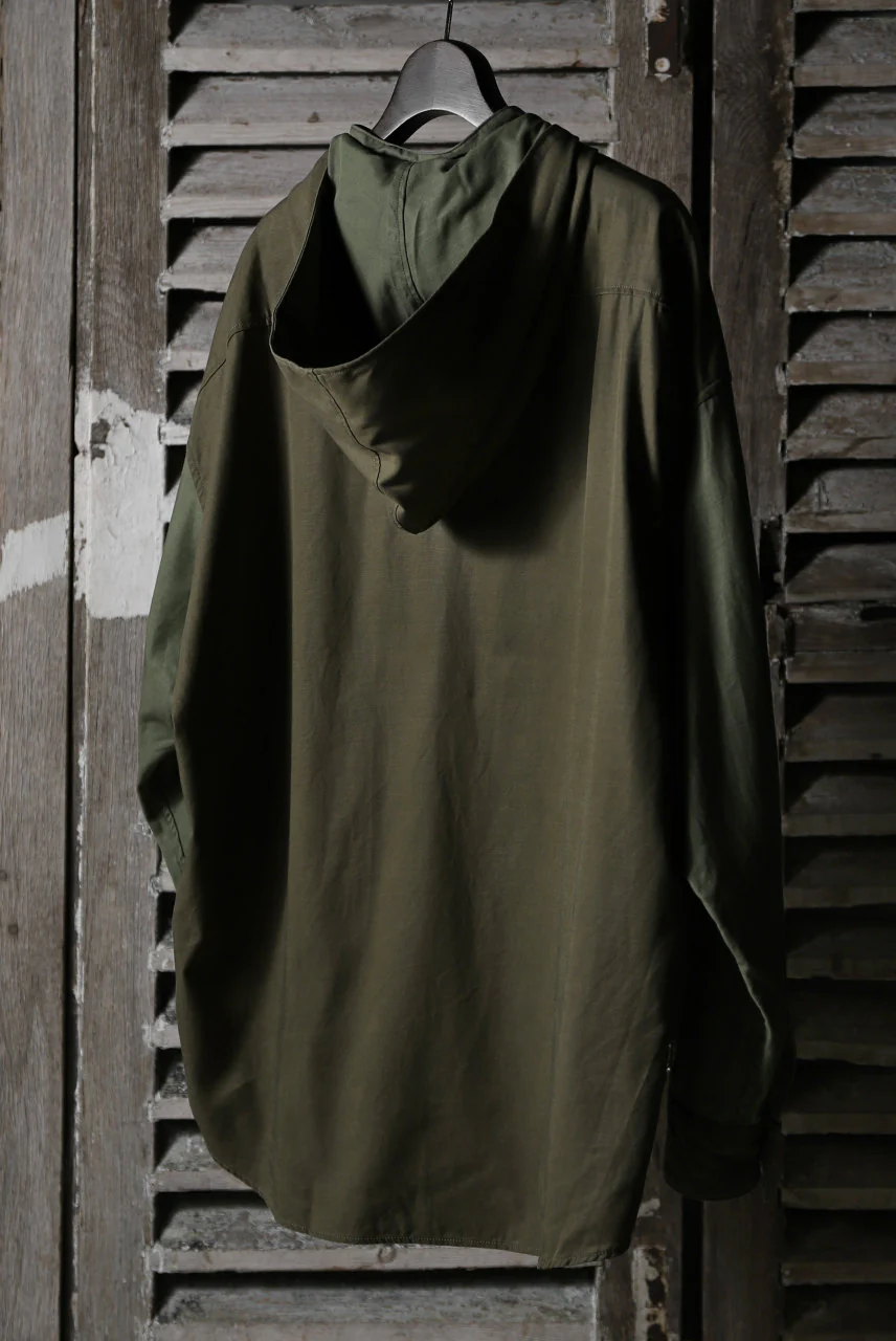 CHANGES VINTAGE REMAKE MILITARY HOODIE SHIRT-PARKA (KHAKI #B) - Image 3