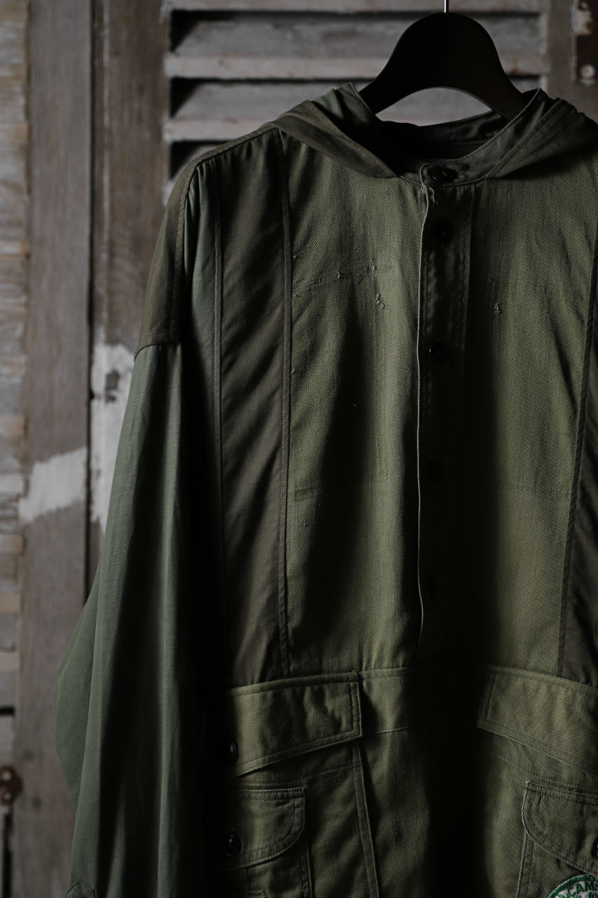 CHANGES VINTAGE REMAKE MILITARY HOODIE SHIRT-PARKA (KHAKI #B) - Image 4