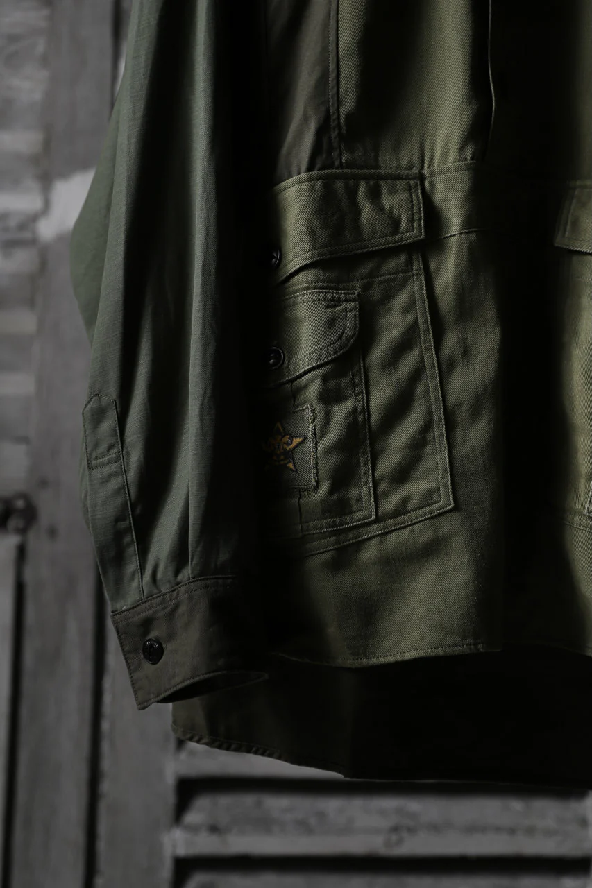 CHANGES VINTAGE REMAKE MILITARY HOODIE SHIRT-PARKA (KHAKI #B) - Image 5