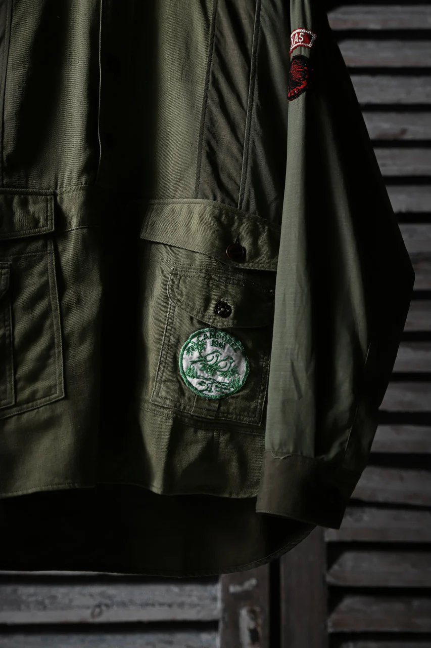 CHANGES VINTAGE REMAKE MILITARY HOODIE SHIRT-PARKA (KHAKI #B) - Image 6