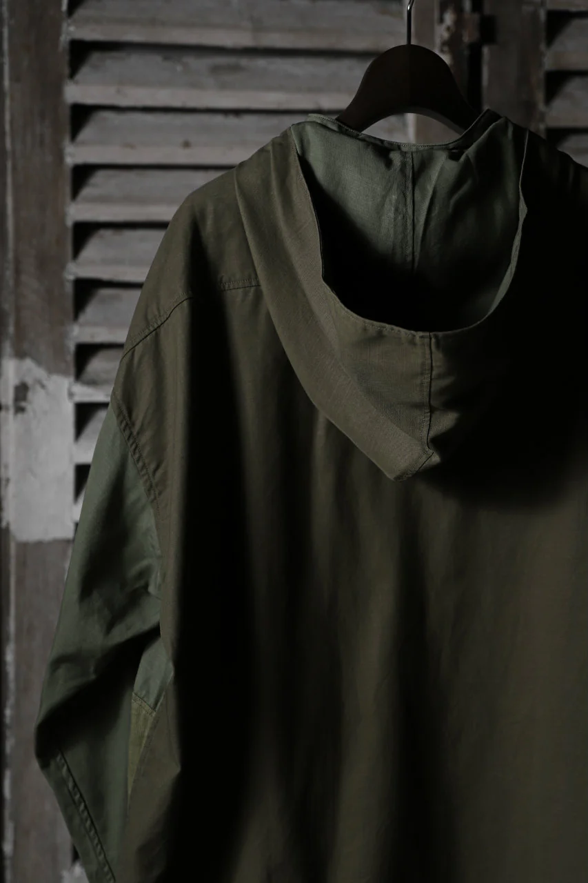 CHANGES VINTAGE REMAKE MILITARY HOODIE SHIRT-PARKA (KHAKI #B) - Image 8