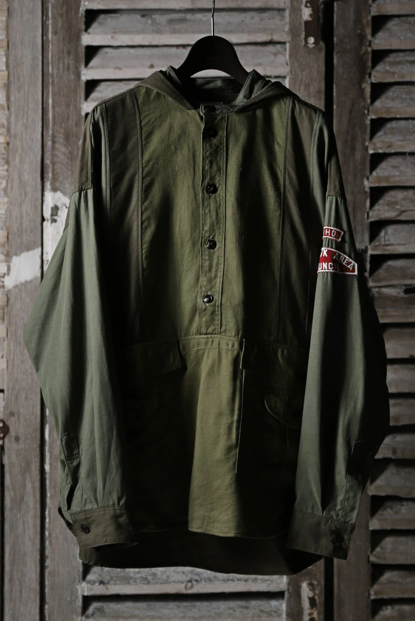 CHANGES VINTAGE REMAKE MILITARY HOODIE SHIRT-PARKA (KHAKI #C)