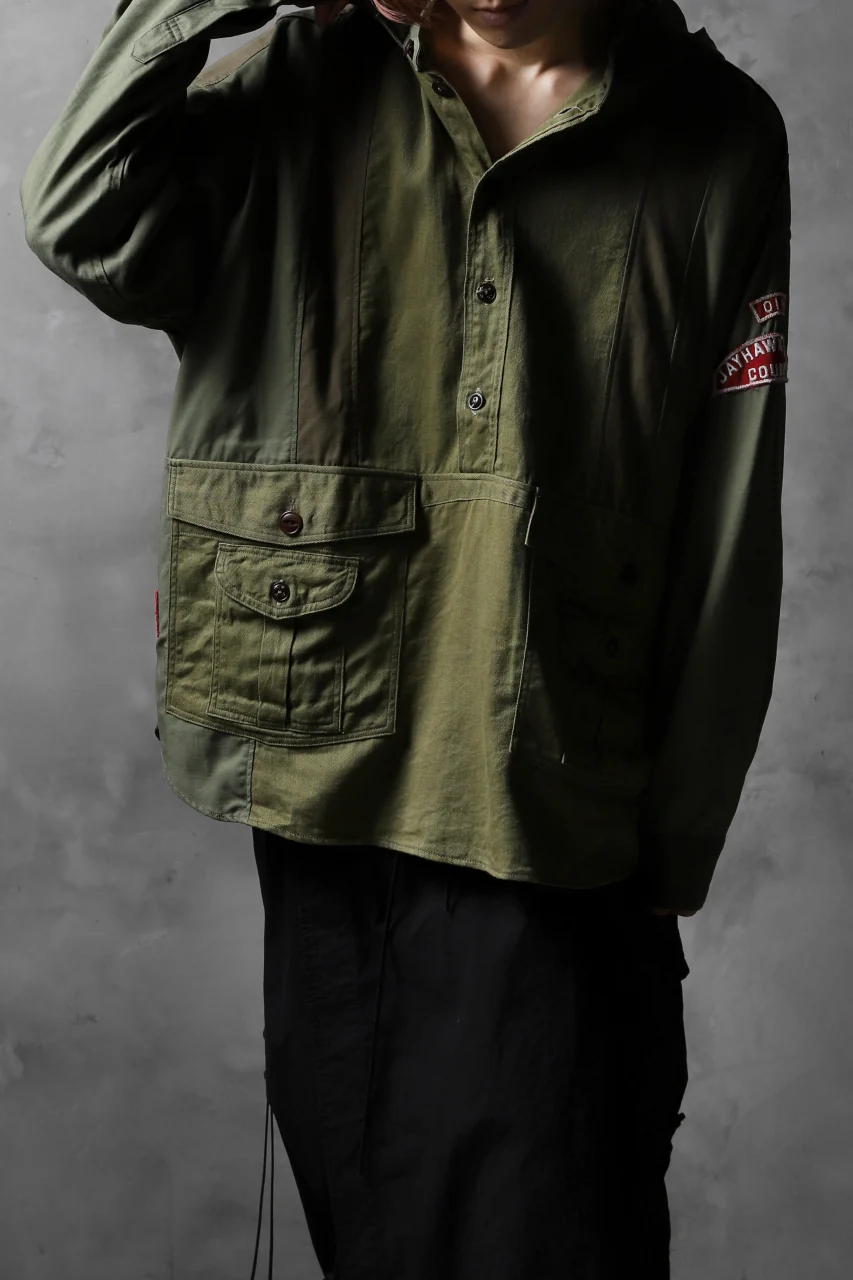 CHANGES VINTAGE REMAKE MILITARY HOODIE SHIRT-PARKA (KHAKI #C) - Image 14