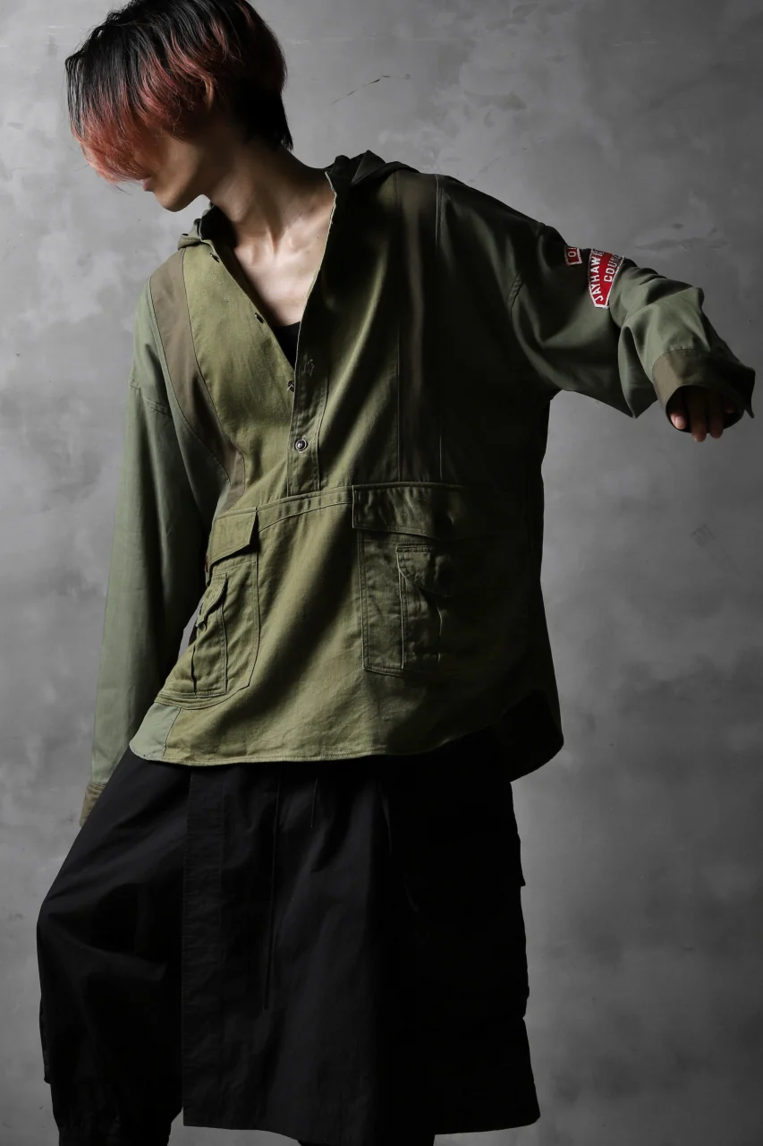 CHANGES VINTAGE REMAKE MILITARY HOODIE SHIRT-PARKA (KHAKI #C) - Image 20