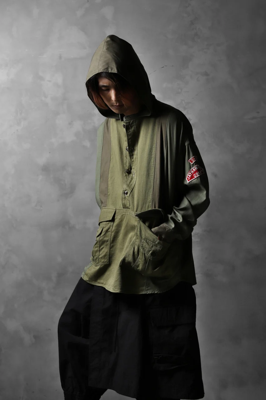CHANGES VINTAGE REMAKE MILITARY HOODIE SHIRT-PARKA (KHAKI #C) - Image 21