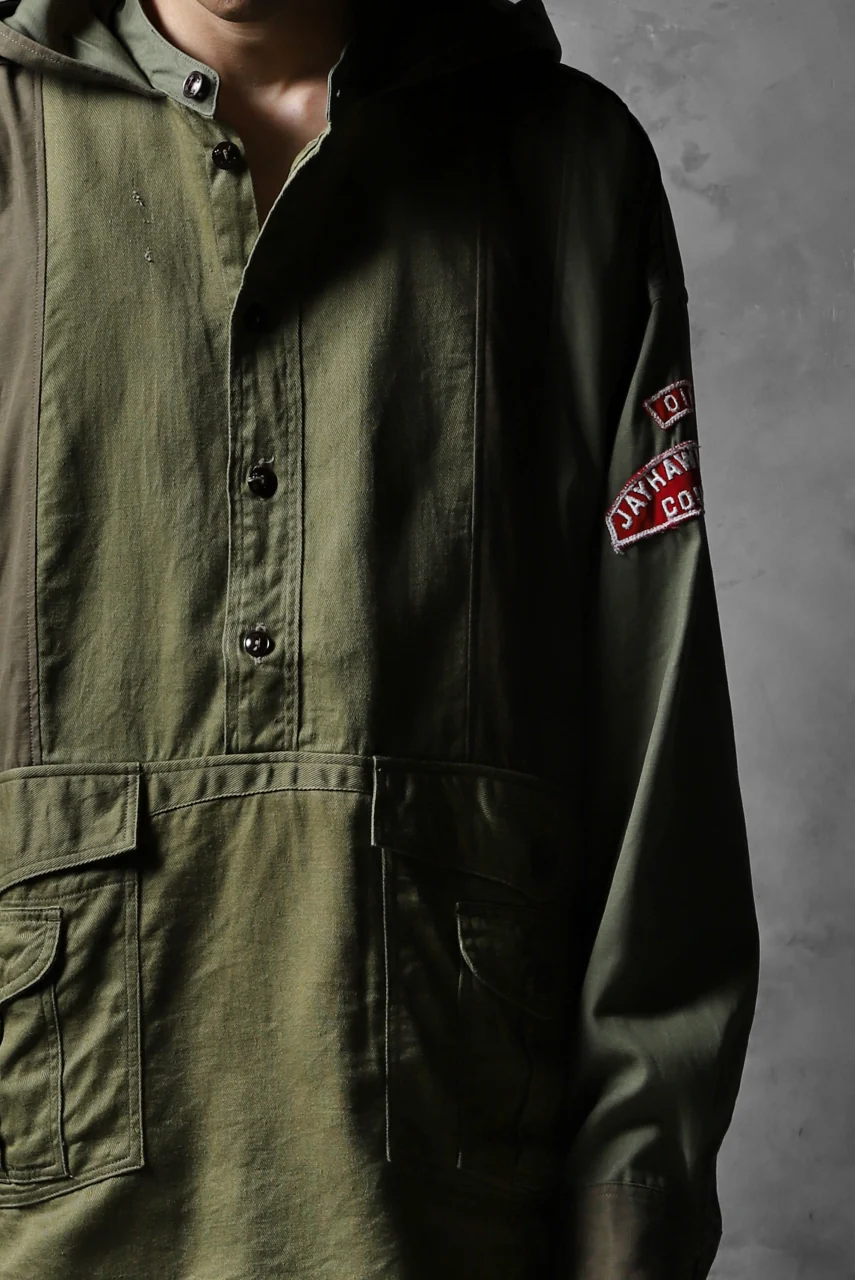 CHANGES VINTAGE REMAKE MILITARY HOODIE SHIRT-PARKA (KHAKI #C) - Image 24