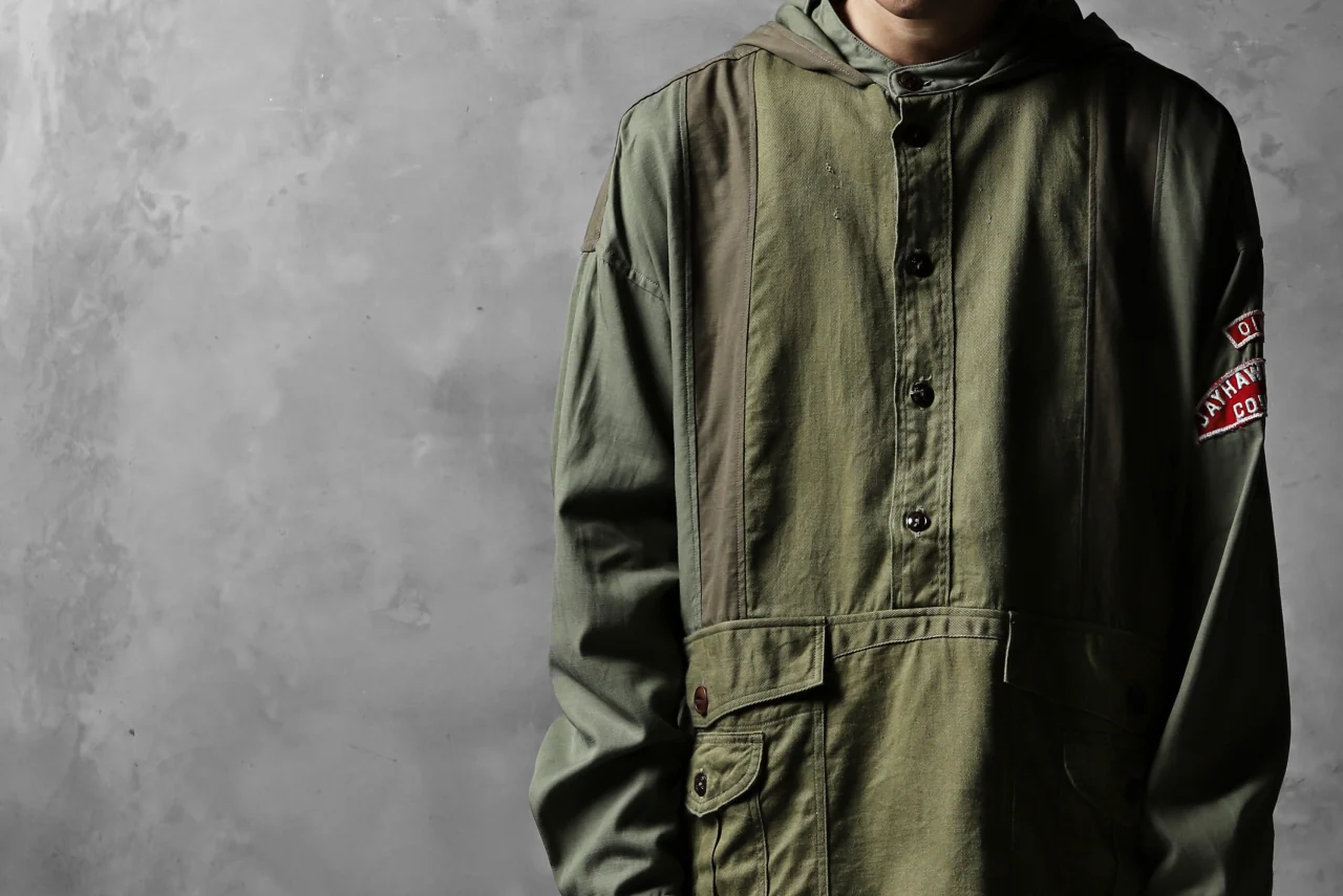 CHANGES VINTAGE REMAKE MILITARY HOODIE SHIRT-PARKA (KHAKI #C) - Image 28
