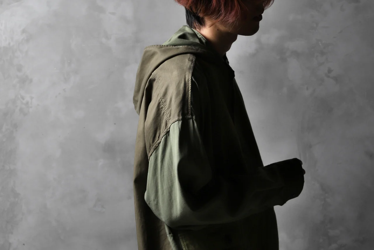 CHANGES VINTAGE REMAKE MILITARY HOODIE SHIRT-PARKA (KHAKI #C) - Image 29
