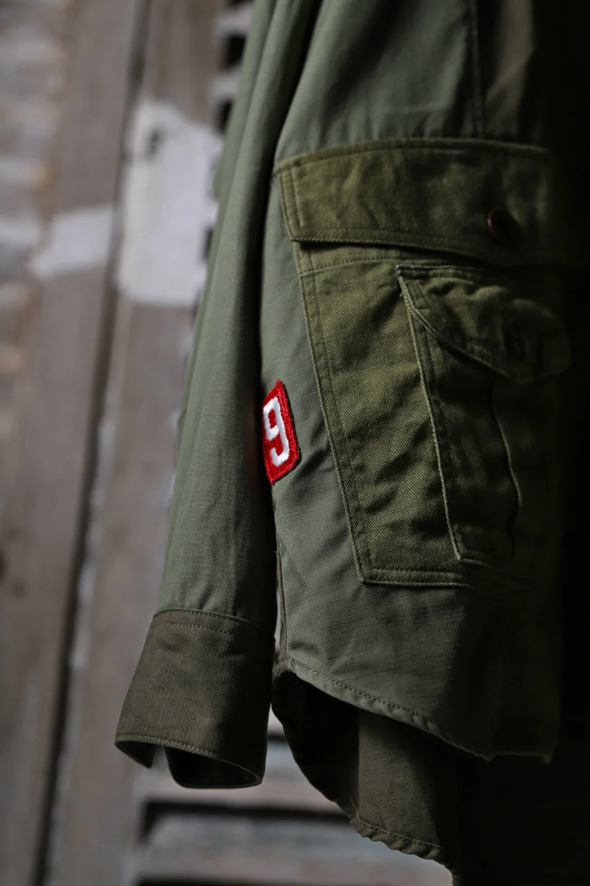 CHANGES VINTAGE REMAKE MILITARY HOODIE SHIRT-PARKA (KHAKI #C) - Image 7