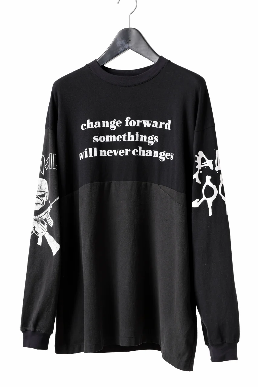 CHANGES VINTAGE REMAKE MULTI PANEL LONG SLEEVE TEE (BLACK #C) - Image 2