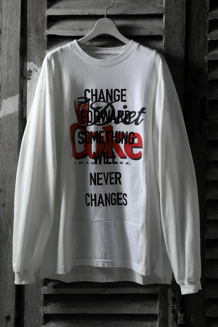 CHANGES VINTAGE REMAKE MULTI PANEL LONG SLEEVE TEE (MULTI WHITE #Coke)