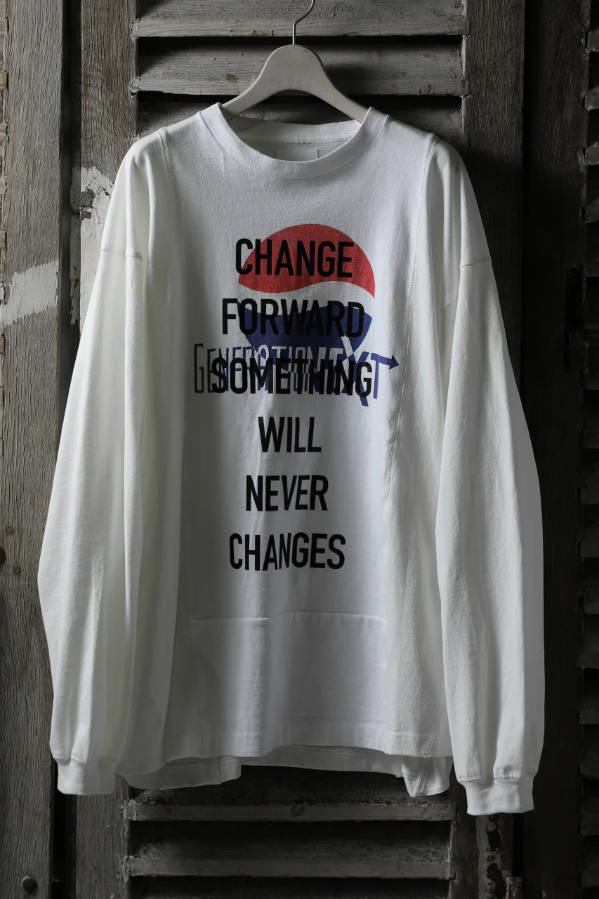 CHANGES VINTAGE REMAKE MULTI PANEL LONG SLEEVE TEE (MULTI WHITE #Pepsi)