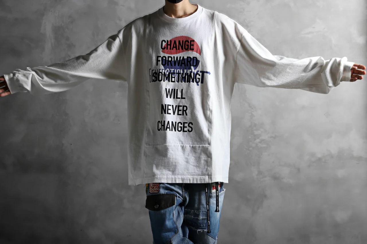 CHANGES VINTAGE REMAKE MULTI PANEL LONG SLEEVE TEE (MULTI WHITE #Pepsi) - Image 13