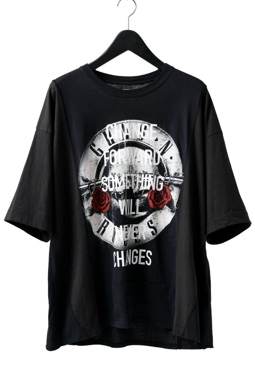 CHANGES VINTAGE REMAKE MULTI PANEL S-S TEE (BLACK #a)