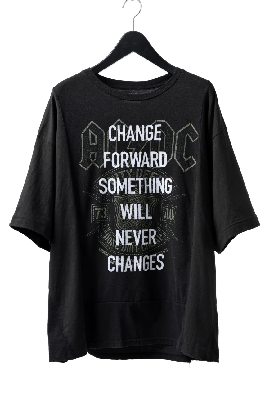 CHANGES VINTAGE REMAKE MULTI PANEL S-S TEE (BLACK #b)