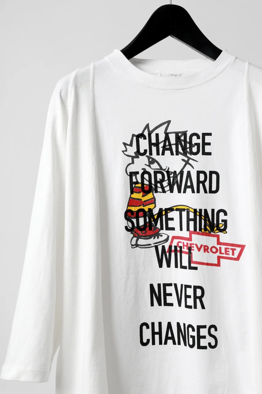 CHANGES VINTAGE REMAKE MULTI PANEL THREE-QUARTER SLEEVE TEE (WHITE #A) - Image 4