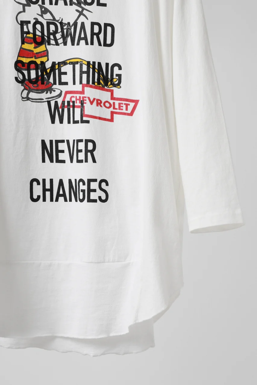 CHANGES VINTAGE REMAKE MULTI PANEL THREE-QUARTER SLEEVE TEE (WHITE #A) - Image 7
