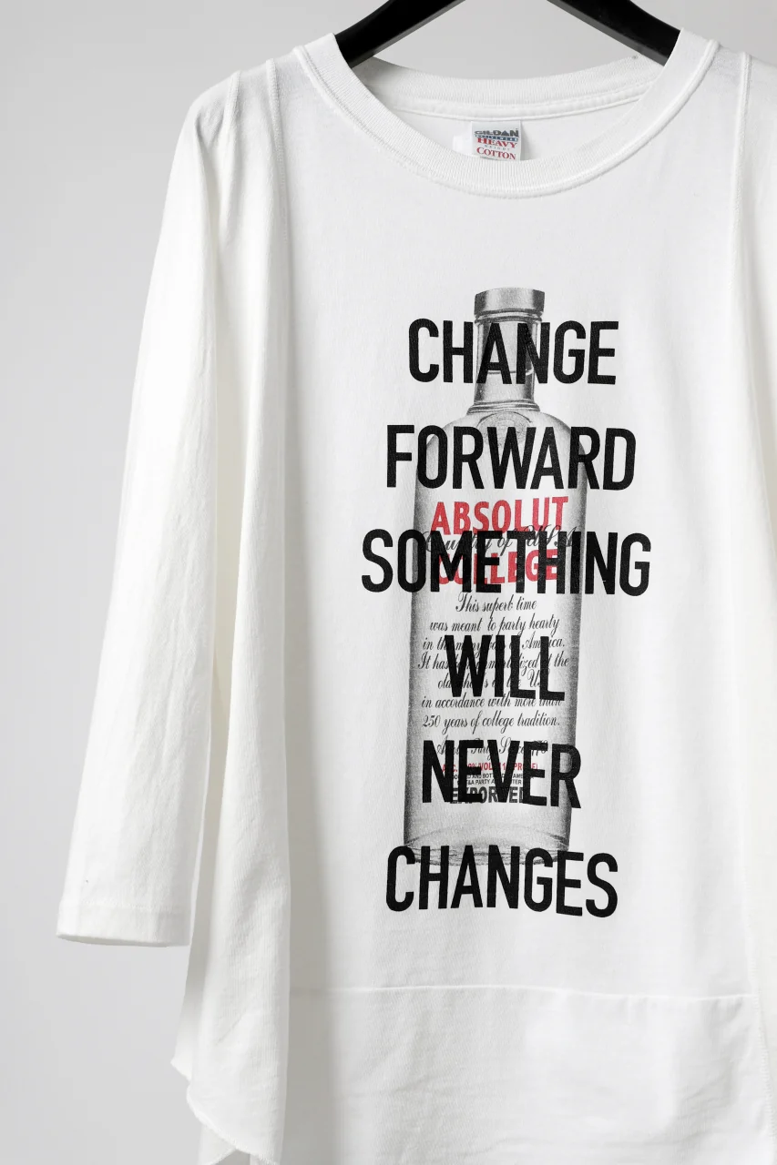 CHANGES VINTAGE REMAKE MULTI PANEL THREE-QUARTER SLEEVE TEE (WHITE #B) - Image 4