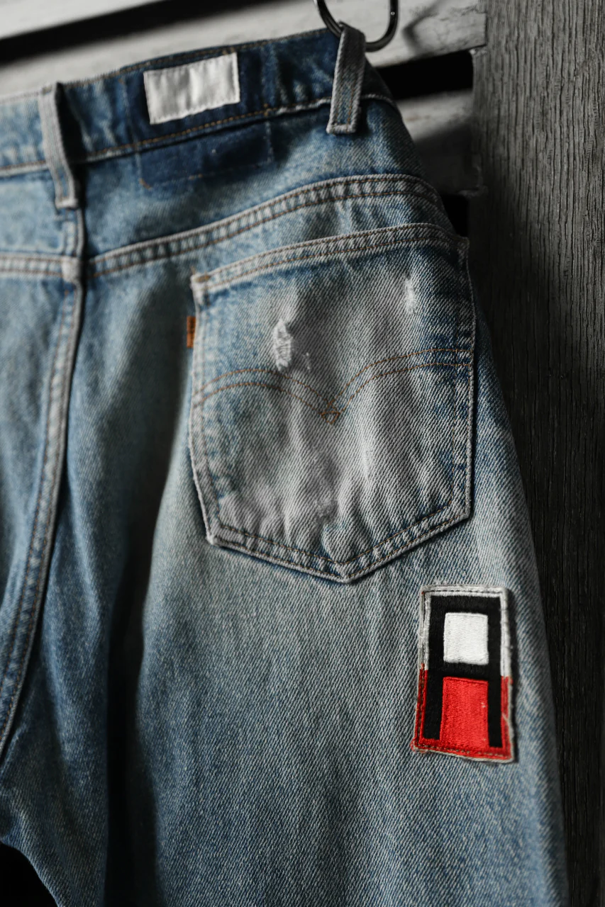 CHANGES VINTAGE REMAKE PATCHWORK DENIM TAPERED PANTS / VINTAGE DENIM (INDIGO #D) - Image 12