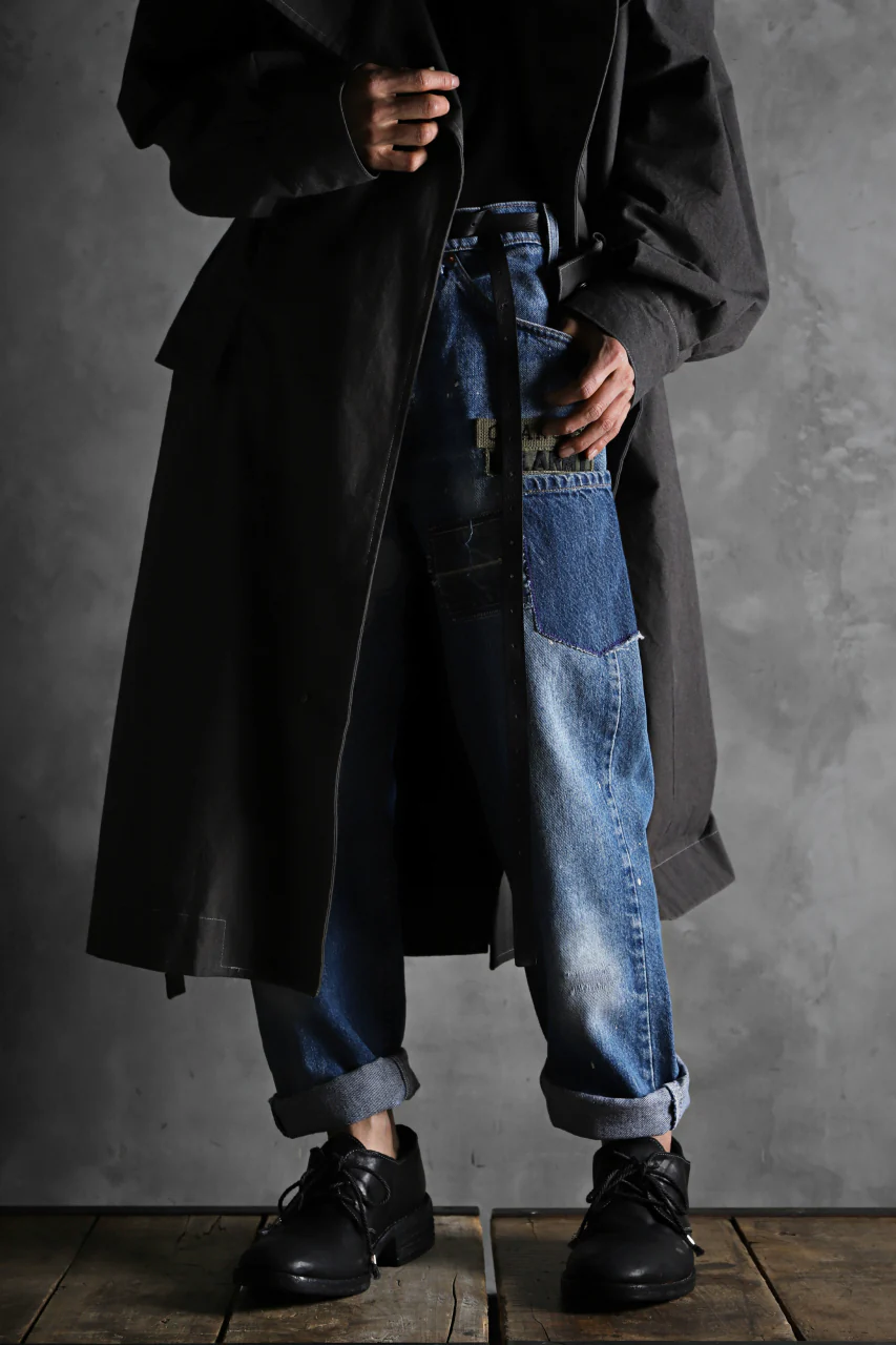 CHANGES VINTAGE REMAKE PATCHWORK DENIM TAPERED PANTS / VINTAGE DENIM (INDIGO #E) - Image 13