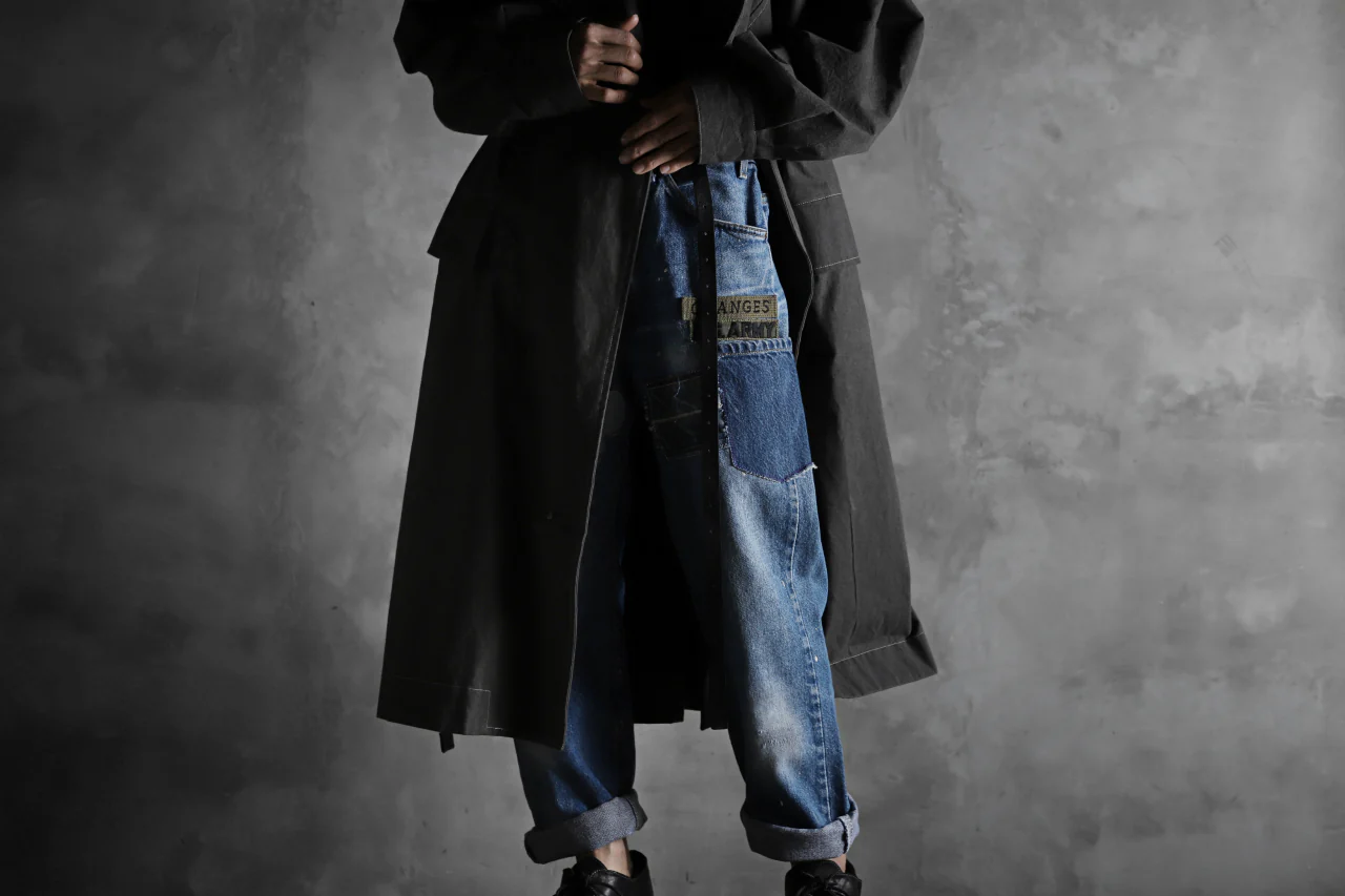 CHANGES VINTAGE REMAKE PATCHWORK DENIM TAPERED PANTS / VINTAGE DENIM (INDIGO #E) - Image 19