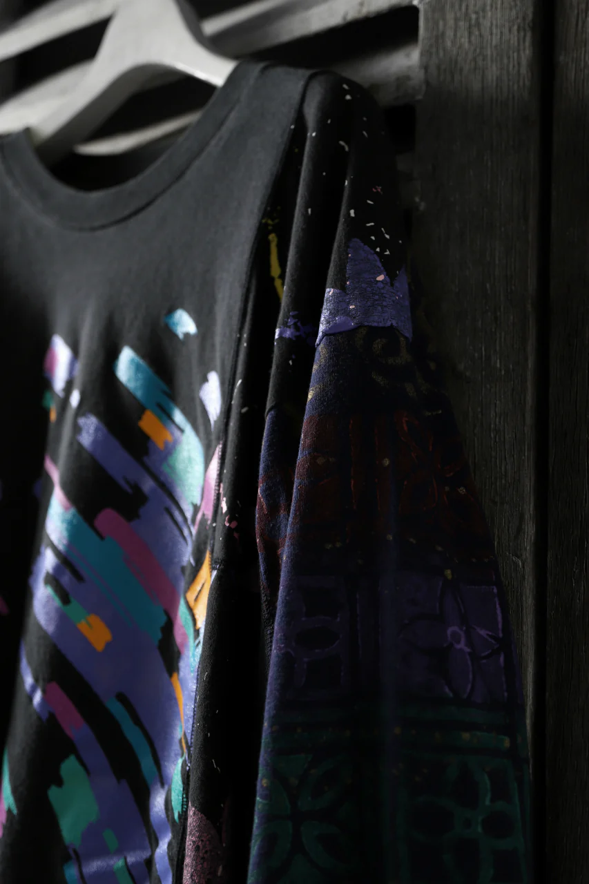 CHANGES VINTAGE REMAKE QUARTET PANEL LONG SLEEVE TEE (MULTI BLACK #A) - Image 10