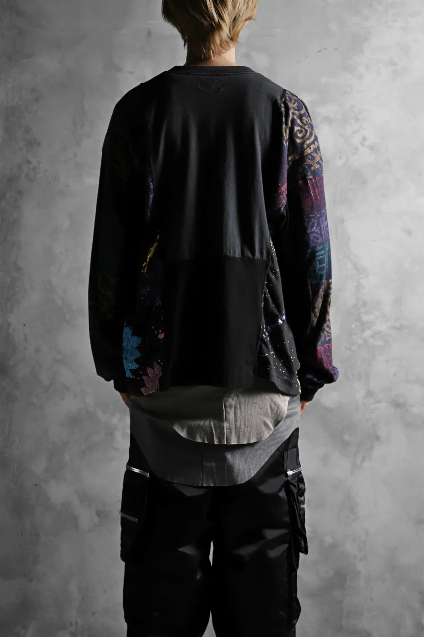 CHANGES VINTAGE REMAKE QUARTET PANEL LONG SLEEVE TEE (MULTI BLACK #A) - Image 15