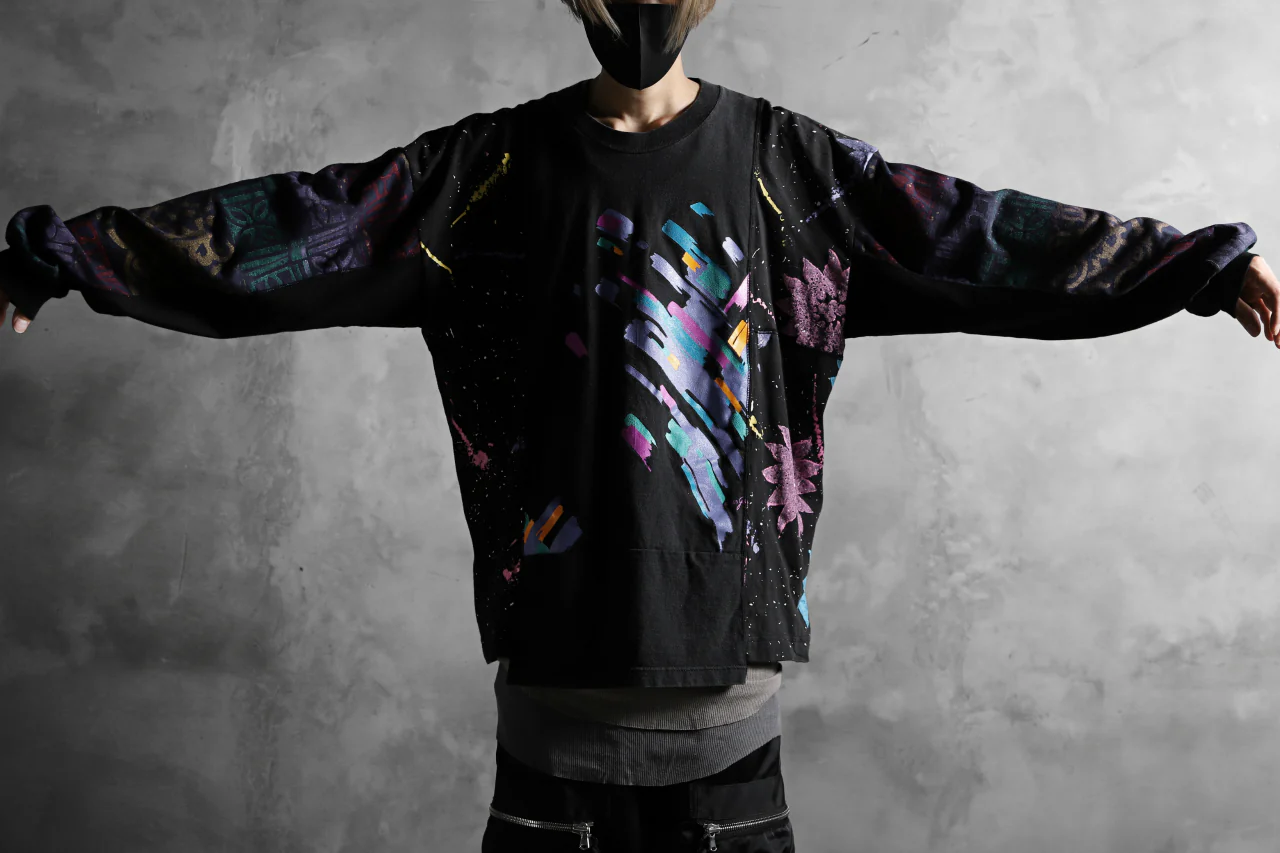 CHANGES VINTAGE REMAKE QUARTET PANEL LONG SLEEVE TEE (MULTI BLACK #A) - Image 19