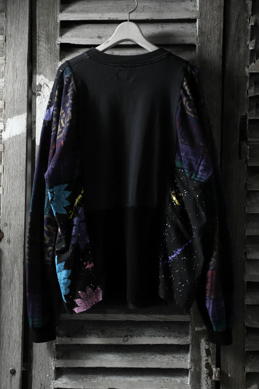 CHANGES VINTAGE REMAKE QUARTET PANEL LONG SLEEVE TEE (MULTI BLACK #A) - Image 3