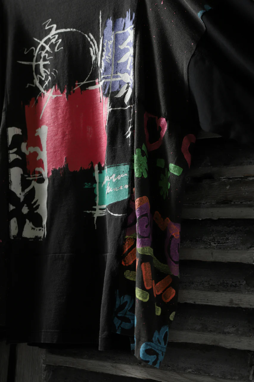 CHANGES VINTAGE REMAKE QUARTET PANEL LONG SLEEVE TEE (MULTI BLACK #B) - Image 10