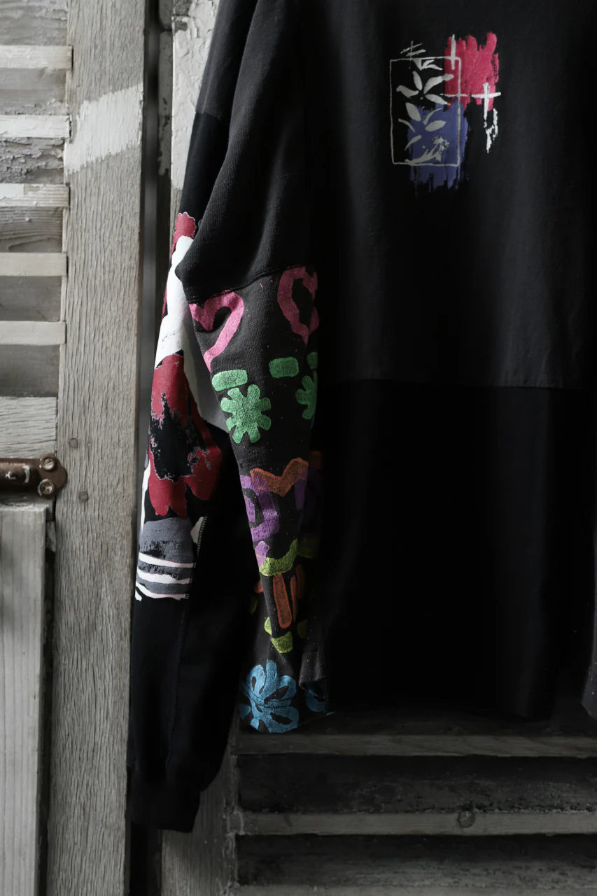 CHANGES VINTAGE REMAKE QUARTET PANEL LONG SLEEVE TEE (MULTI BLACK #B) - Image 11