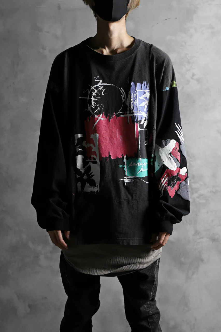 CHANGES VINTAGE REMAKE QUARTET PANEL LONG SLEEVE TEE (MULTI BLACK #B) - Image 13