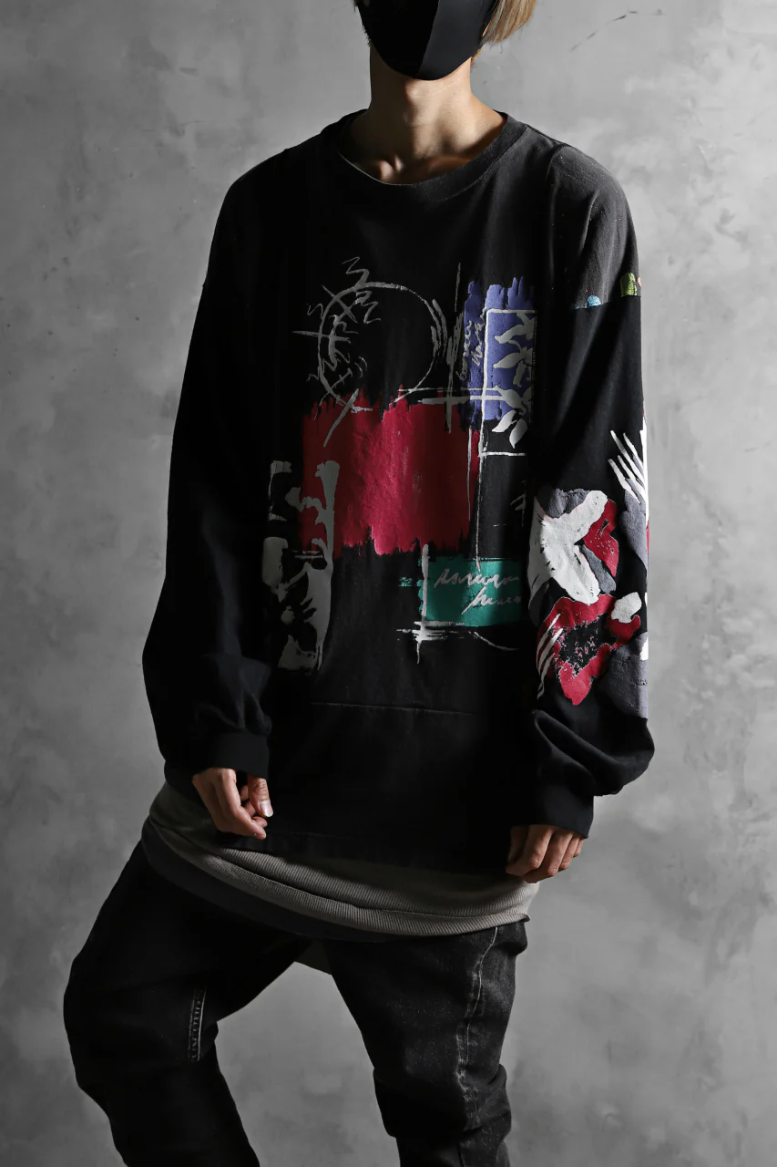 CHANGES VINTAGE REMAKE QUARTET PANEL LONG SLEEVE TEE (MULTI BLACK #B) - Image 14