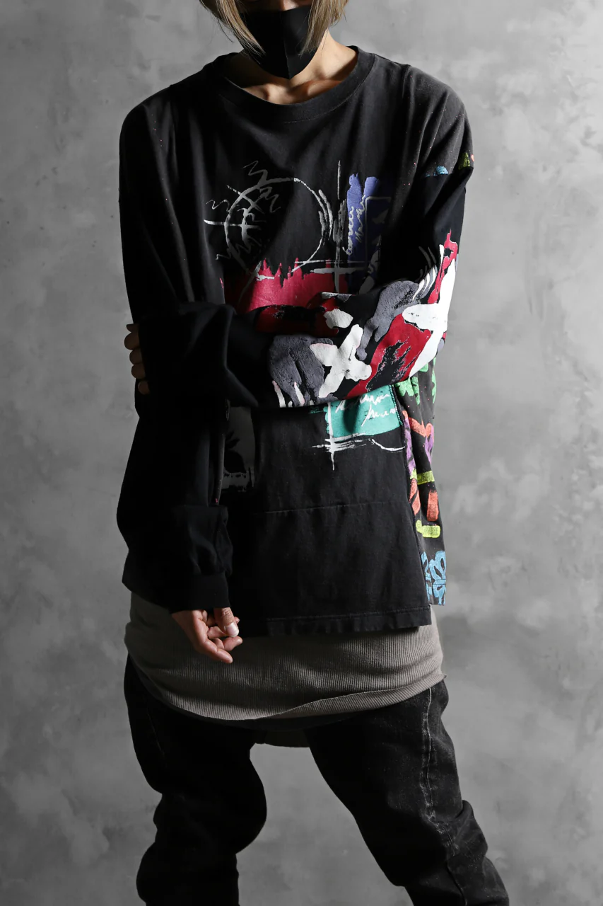 CHANGES VINTAGE REMAKE QUARTET PANEL LONG SLEEVE TEE (MULTI BLACK #B) - Image 15
