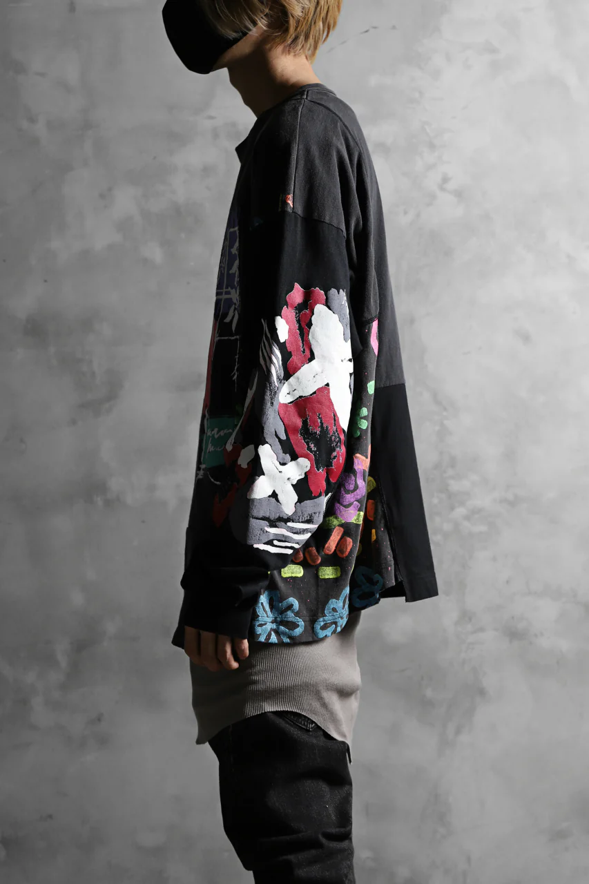 CHANGES VINTAGE REMAKE QUARTET PANEL LONG SLEEVE TEE (MULTI BLACK #B) - Image 16