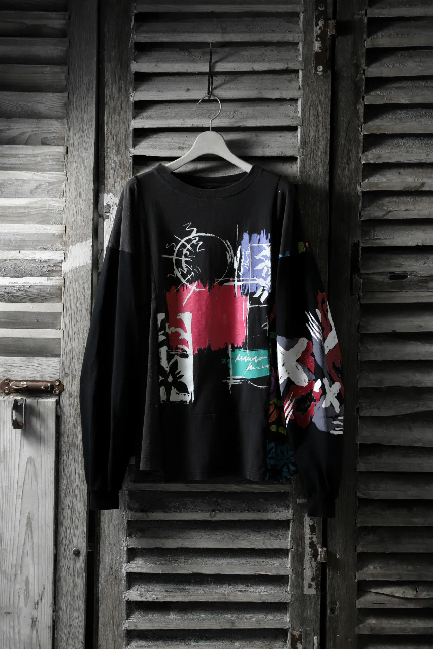 CHANGES VINTAGE REMAKE QUARTET PANEL LONG SLEEVE TEE (MULTI BLACK #B) - Image 4