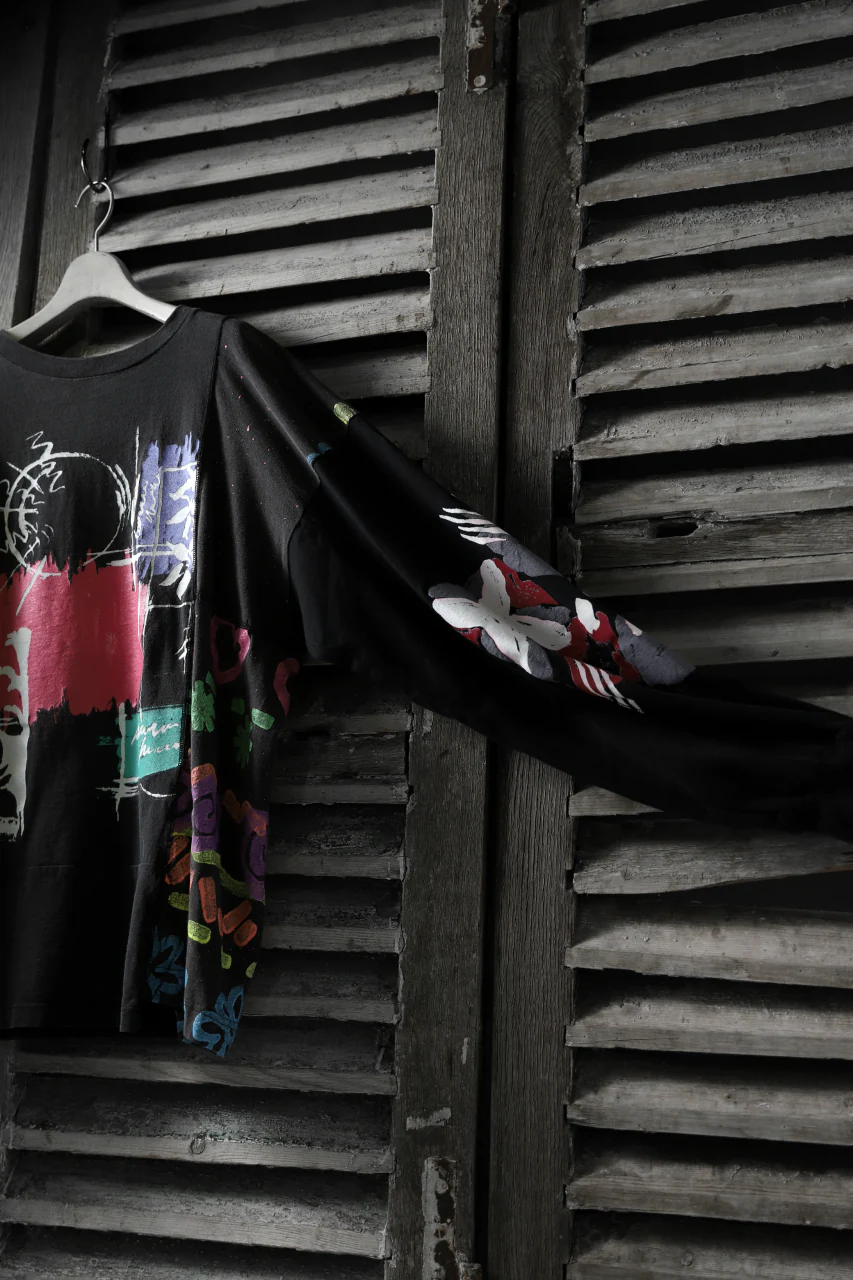 CHANGES VINTAGE REMAKE QUARTET PANEL LONG SLEEVE TEE (MULTI BLACK #B) - Image 7