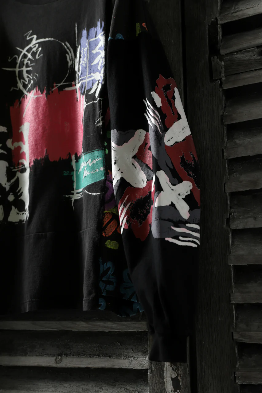 CHANGES VINTAGE REMAKE QUARTET PANEL LONG SLEEVE TEE (MULTI BLACK #B) - Image 9