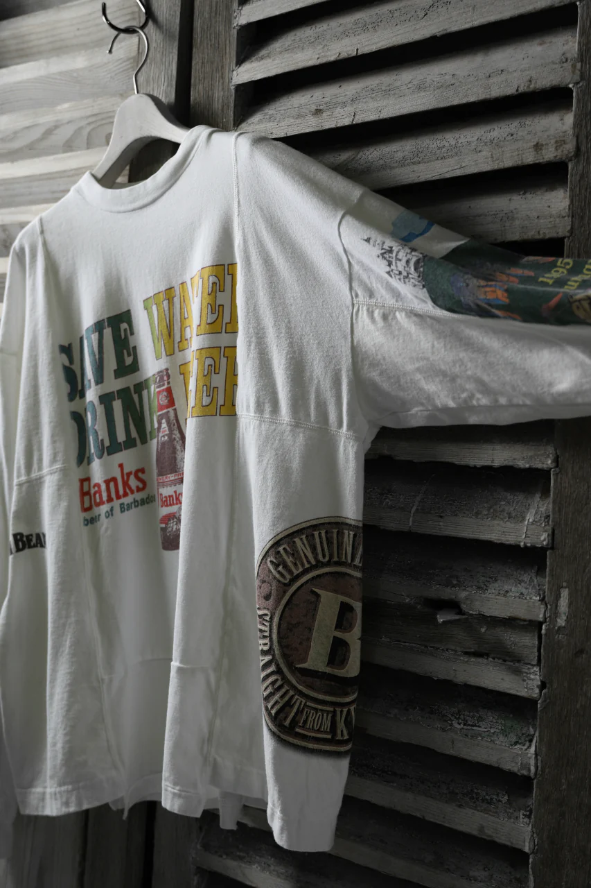 CHANGES VINTAGE REMAKE QUARTET PANEL LONG SLEEVE TEE (MULTI WHITE #beer) - Image 10
