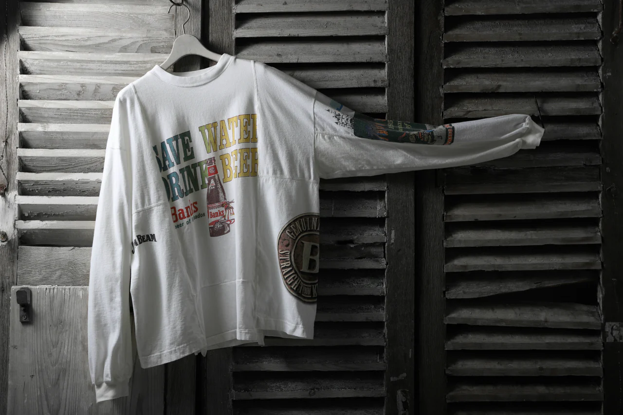 CHANGES VINTAGE REMAKE QUARTET PANEL LONG SLEEVE TEE (MULTI WHITE #beer) - Image 11