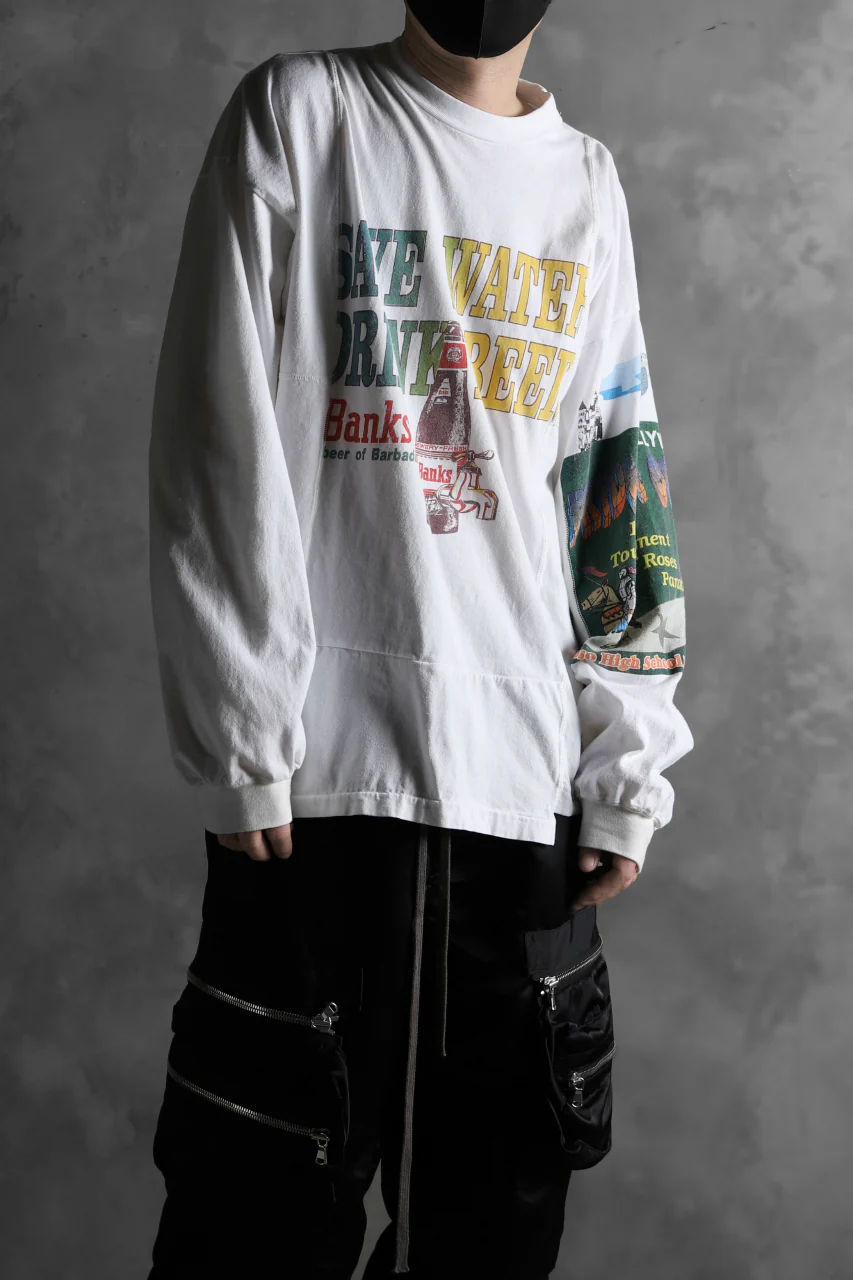 CHANGES VINTAGE REMAKE QUARTET PANEL LONG SLEEVE TEE (MULTI WHITE #beer) - Image 13