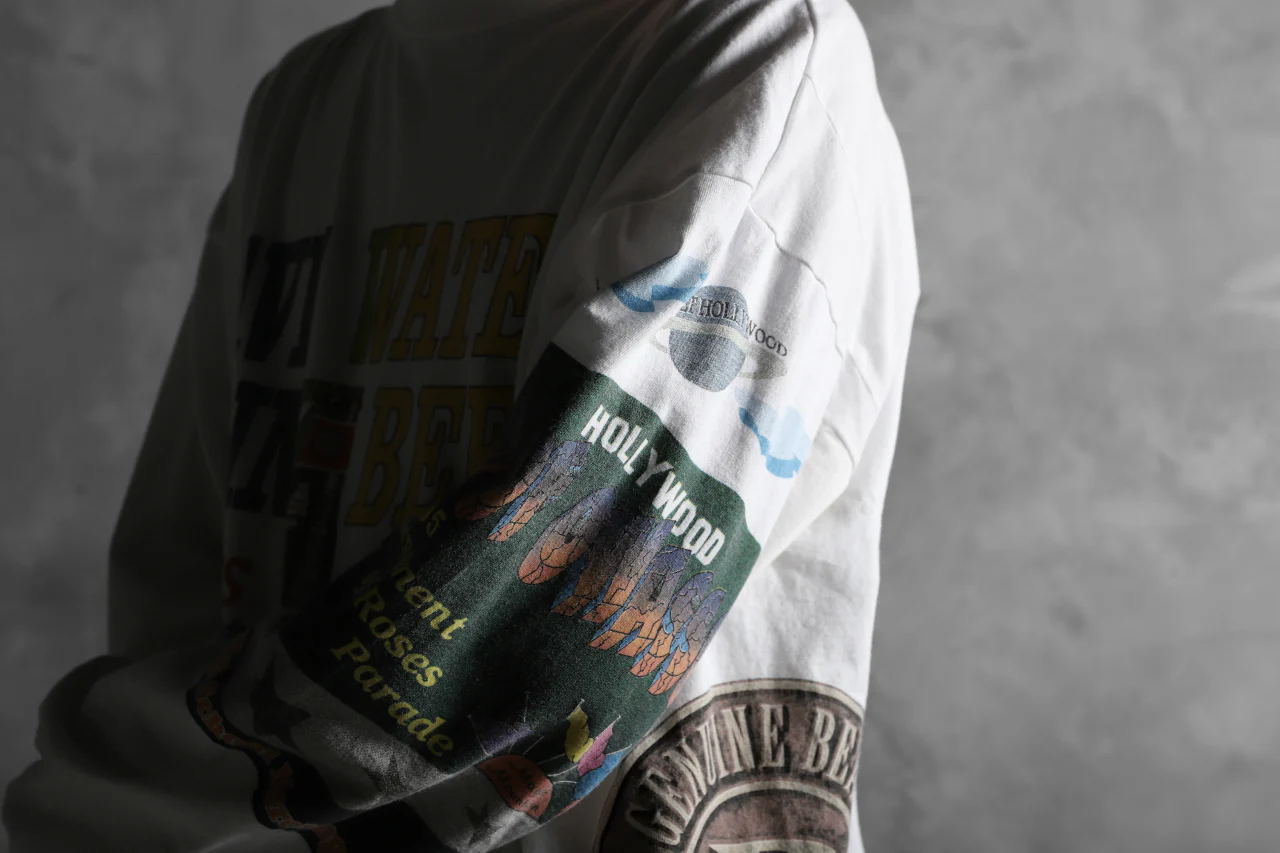 CHANGES VINTAGE REMAKE QUARTET PANEL LONG SLEEVE TEE (MULTI WHITE #beer) - Image 19