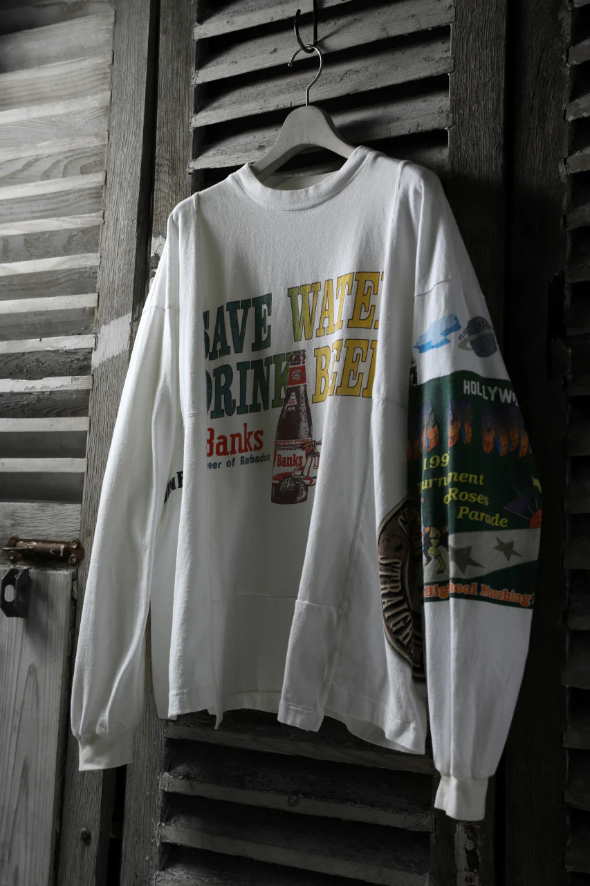 CHANGES VINTAGE REMAKE QUARTET PANEL LONG SLEEVE TEE (MULTI WHITE #beer) - Image 2