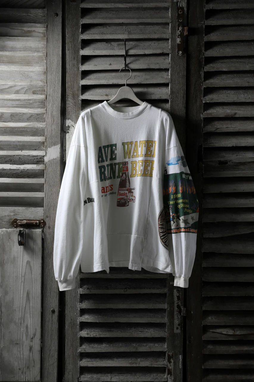 CHANGES VINTAGE REMAKE QUARTET PANEL LONG SLEEVE TEE (MULTI WHITE #beer) - Image 4