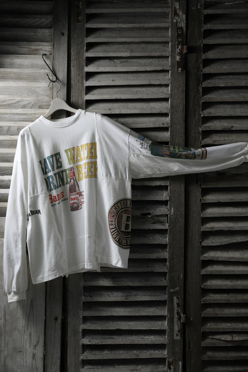 CHANGES VINTAGE REMAKE QUARTET PANEL LONG SLEEVE TEE (MULTI WHITE #beer) - Image 5