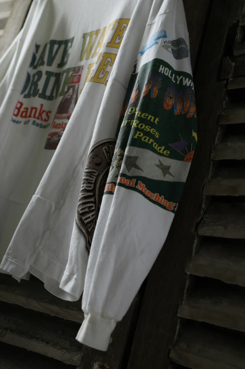 CHANGES VINTAGE REMAKE QUARTET PANEL LONG SLEEVE TEE (MULTI WHITE #beer) - Image 8