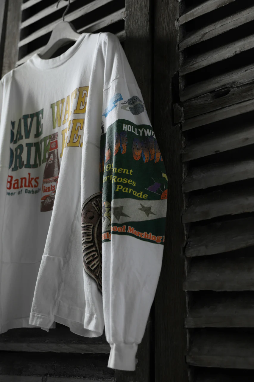 CHANGES VINTAGE REMAKE QUARTET PANEL LONG SLEEVE TEE (MULTI WHITE #beer) - Image 9