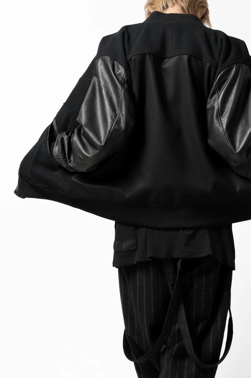 CHANGES VINTAGE REMAKE VARSITY JACKET (MULTI BLACK #A) - Image 20