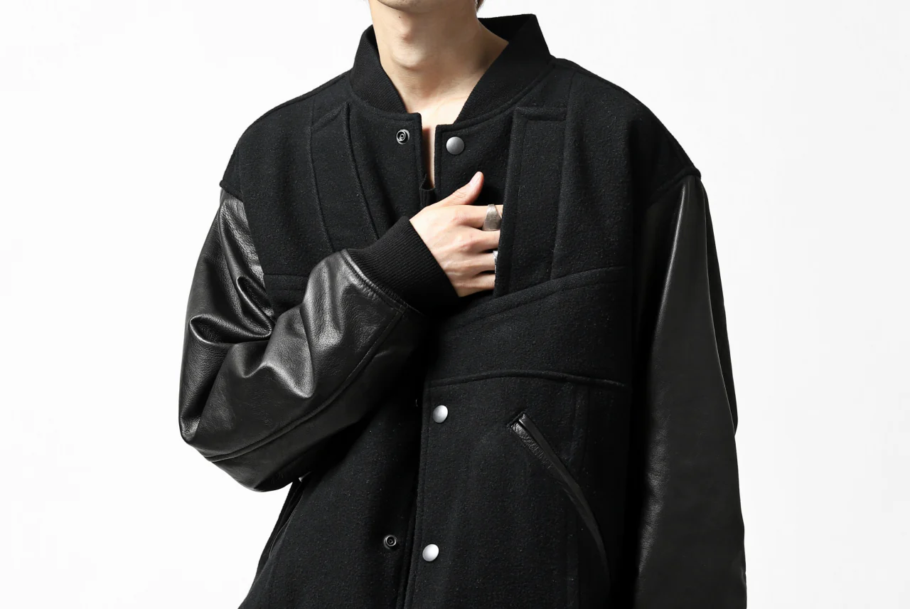 CHANGES VINTAGE REMAKE VARSITY JACKET (MULTI BLACK #A) - Image 32