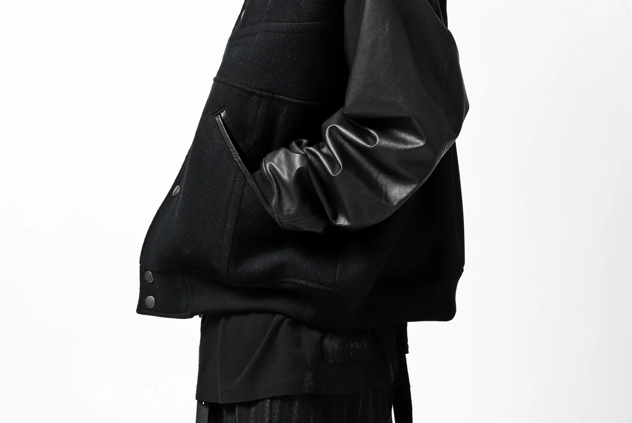 CHANGES VINTAGE REMAKE VARSITY JACKET (MULTI BLACK #A) - Image 33
